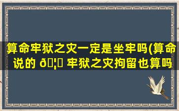 算命牢狱之灾一定是坐牢吗(算命说的 🦍 牢狱之灾拘留也算吗 🐎 )